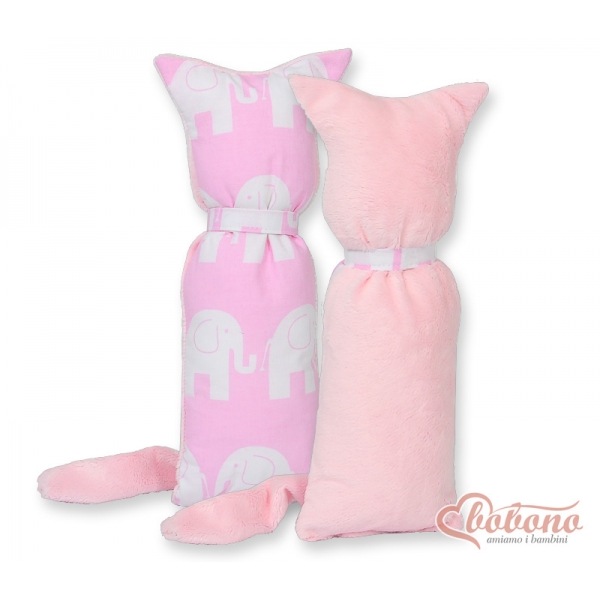 Schmusekatze Doppelseitig für Baby - Simple Elefanten rosa