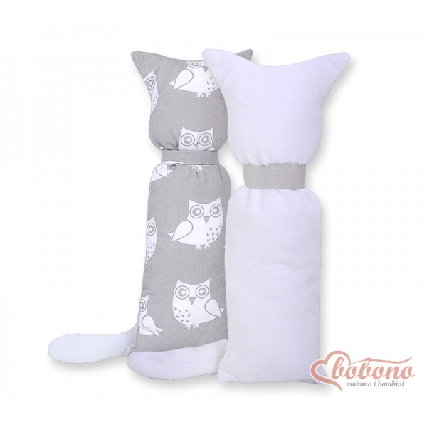 Schmusekatze Doppelseitig - Simple Eulen grau