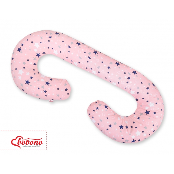 Schwangerschaftskissen C Form - rosa-blaue Sternen