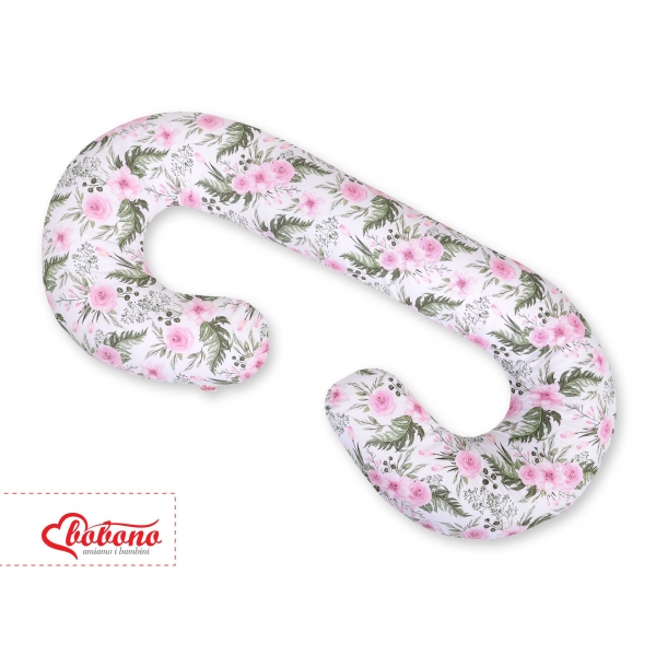 Schwangerschaftskissen C Form - rosa Blüten