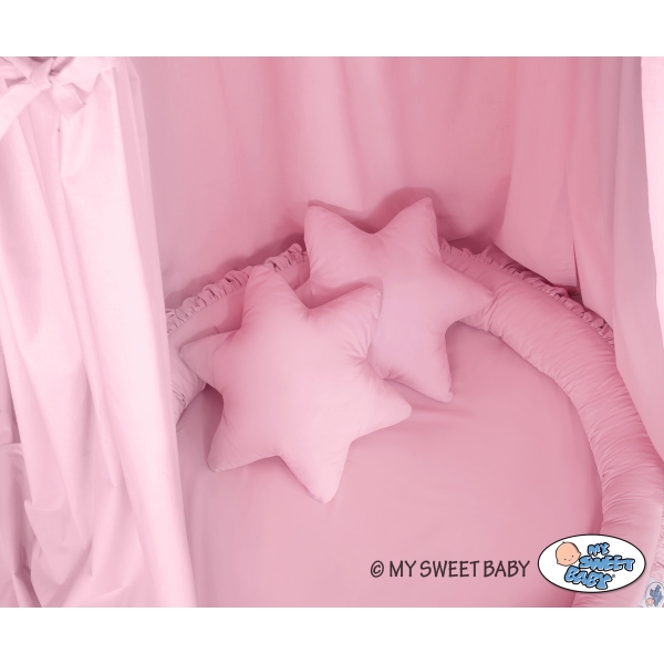 Set: Babyzimmer Betthimmel + Rüschennestchen + Kissen - rosa für Mädchen