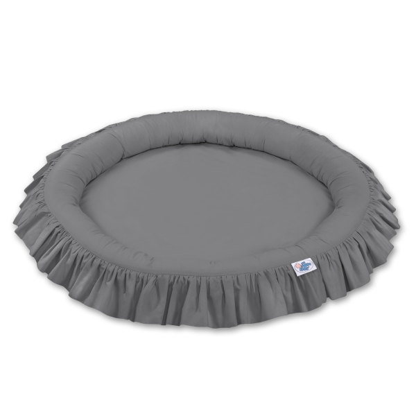 Stoffhimmel Baldachin mit Rüschennestchen - anthrazit Kinder Zimmer