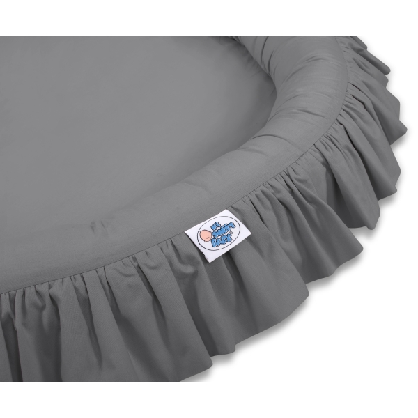 Stoffhimmel Baldachin mit Rüschennestchen - anthrazit Kinder Zimmer