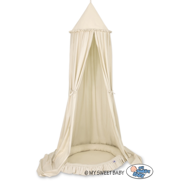 Set: Betthimmel + Rüschennestchen - beige