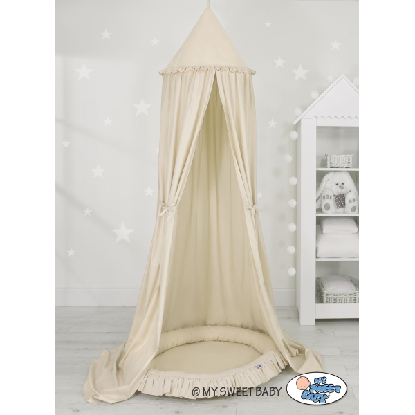 Set: Betthimmel + Rüschennestchen - beige