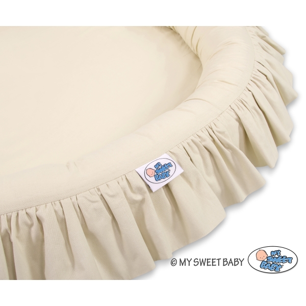 Set: Betthimmel + Rüschennestchen - beige
