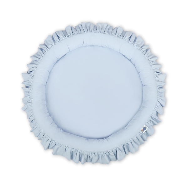 Betthimmel mit Rüschennestchen für Babyzimmer - blau