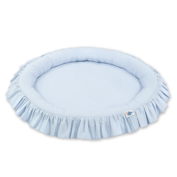 Betthimmel mit Rüschennestchen für Babyzimmer - blau