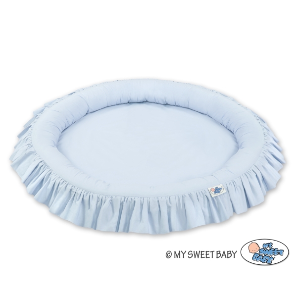 Betthimmel mit Rüschennestchen für Babyzimmer - blau
