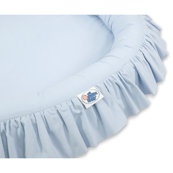 Betthimmel mit Rüschennestchen für Babyzimmer - blau