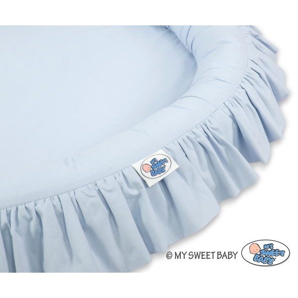 Betthimmel mit Rüschennestchen für Babyzimmer - blau