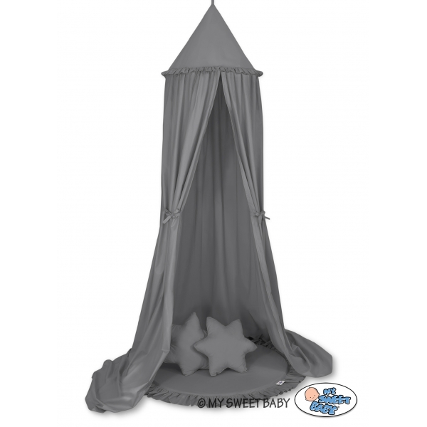 Set: Betthimmel + Spielmatte + Kissen - anthrazit
