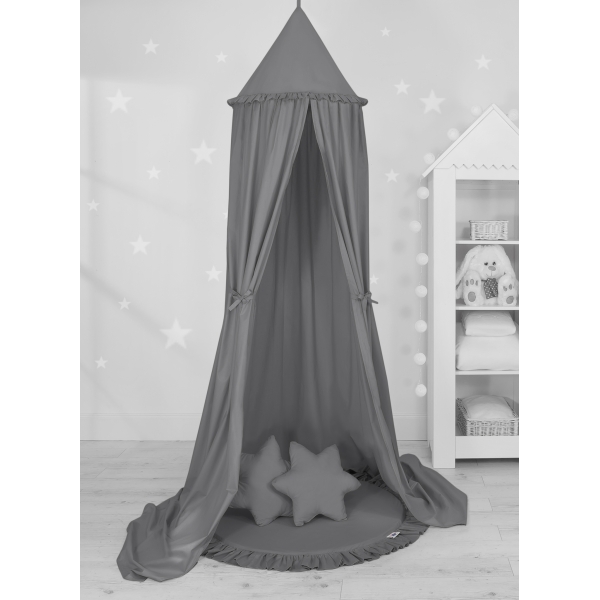 Set: Betthimmel + Spielmatte + Kissen - anthrazit