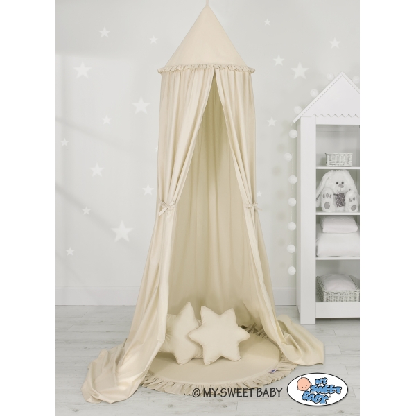 Set: Betthimmel + Spielmatte + Kissen - beige