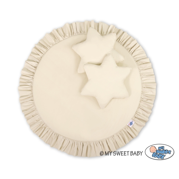 Set: Betthimmel + Spielmatte + Kissen - beige