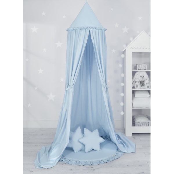 Set: Betthimmel + Spielmatte + Kissen - blau