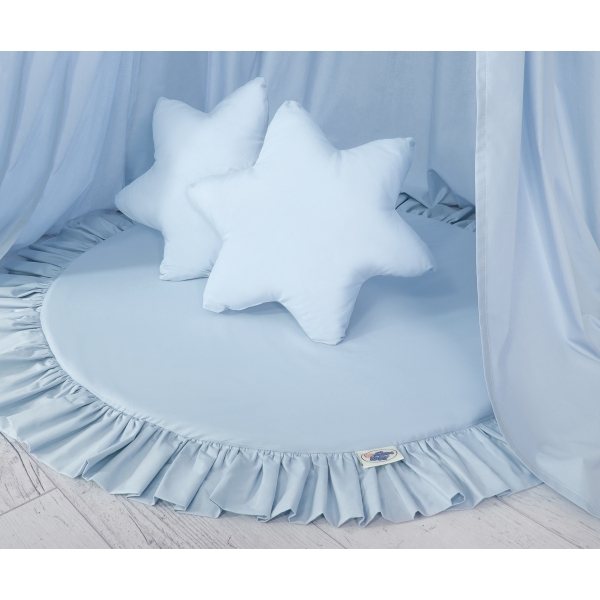 Set: Betthimmel + Spielmatte + Kissen - blau