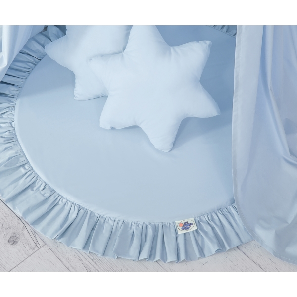 Set: Betthimmel + Spielmatte + Kissen - blau