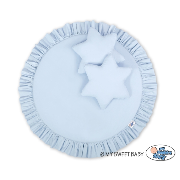 Set: Betthimmel + Spielmatte + Kissen - blau