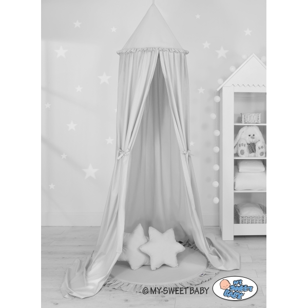 Set: Betthimmel + Spielmatte + Kissen - grau