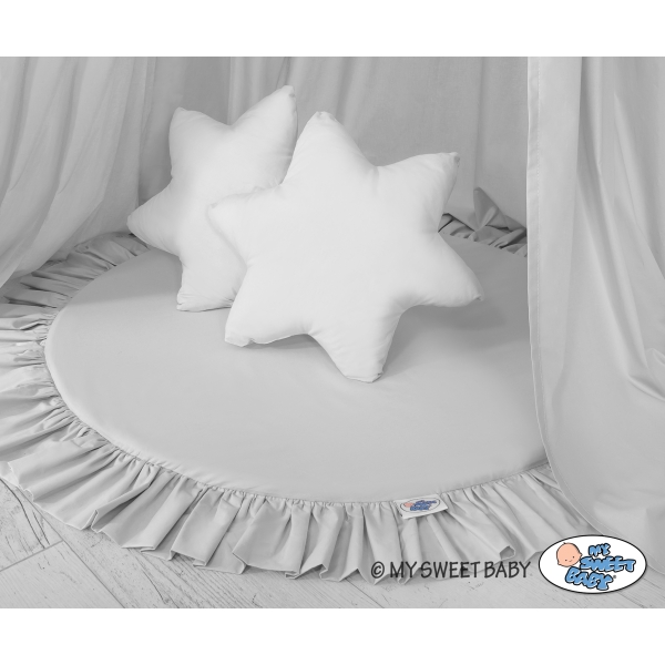 Set: Betthimmel + Spielmatte + Kissen - grau