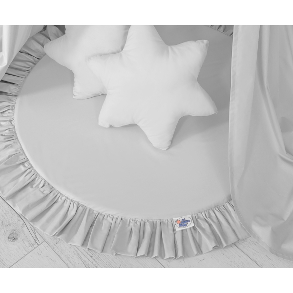 Set: Betthimmel + Spielmatte + Kissen - grau