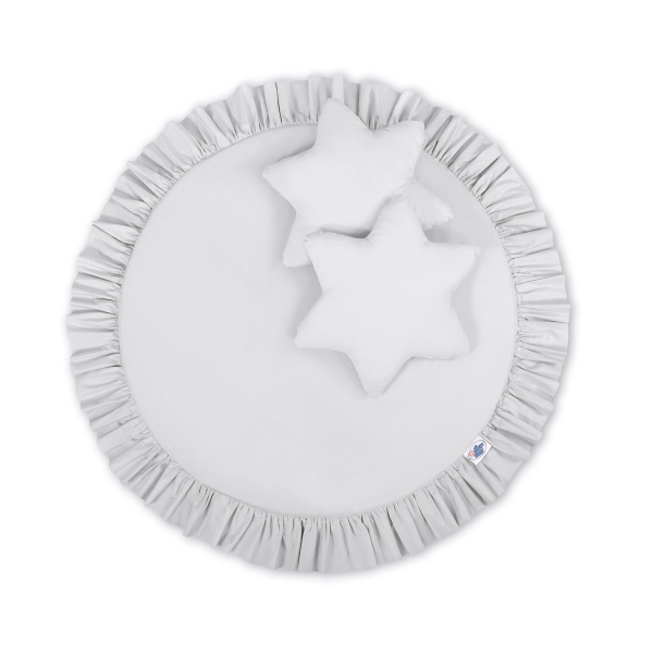 Set: Betthimmel + Spielmatte + Kissen - grau