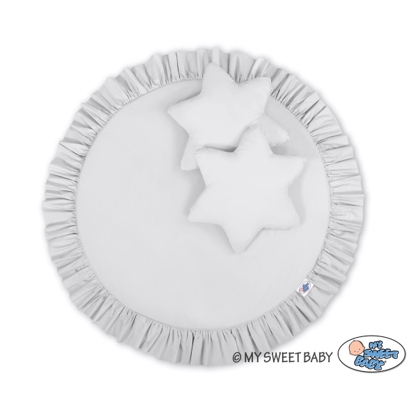 Set: Betthimmel + Spielmatte + Kissen - grau