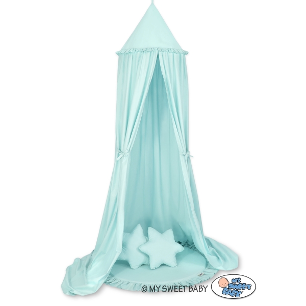 Set: Betthimmel + Spielmatte + Kissen - minze