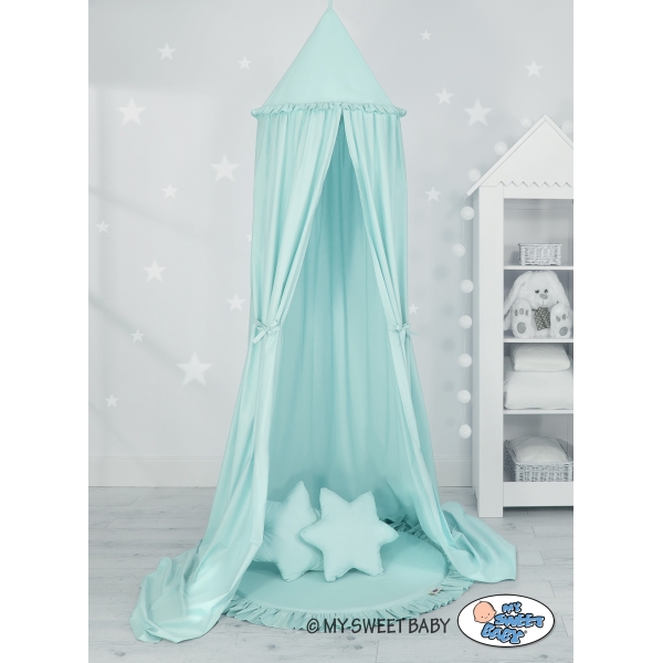 Set: Betthimmel + Spielmatte + Kissen - minze