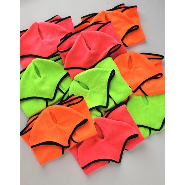 Decke mit Ohrenschützern für Steckenpferd- neon orange