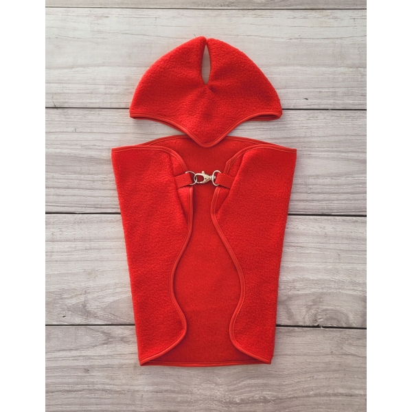 Set für Hobby Horse A3: Fleecedecke + Ohrenschützern Rot
