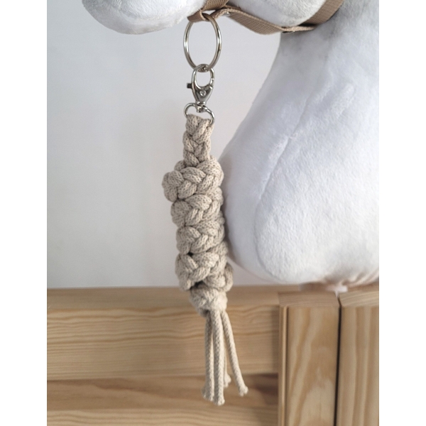 Halfter mit Anbindestrick aus Kordel für Steckenpferd A3 - beige