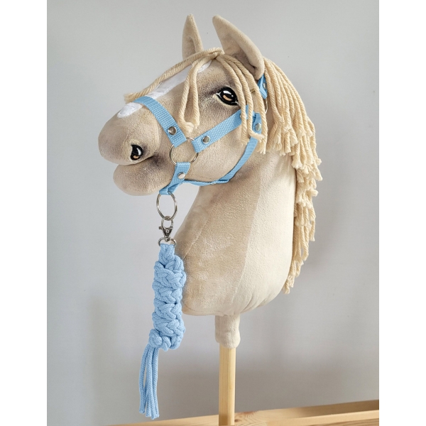 Halfter mit Anbindestrick aus Kordel für Hobby Horse A3 - hellblau