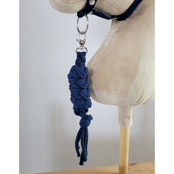 Halfter mit Anbindestrick aus Kordel für Steckenpferd A3 - marineblau
