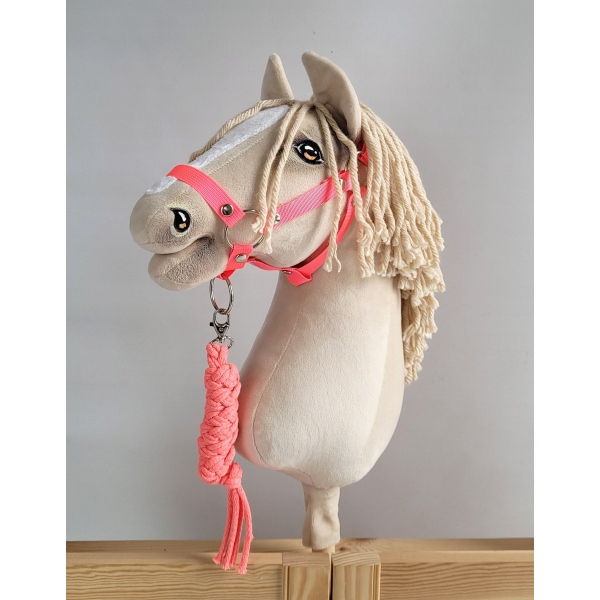 Halfter mit Anbindestrick aus Kordel A3 - neon-pink