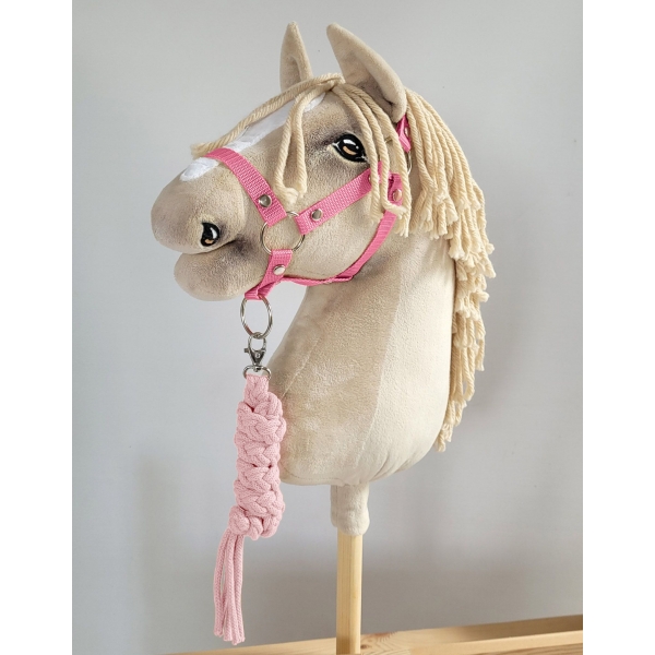 Halfter mit Anbindestrick aus Kordel für Hobby Horse A3 - rosa