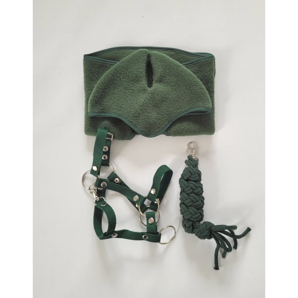 Set für Hobby Horse A3: Fleecedecke + Ohrenschützern - Khaki