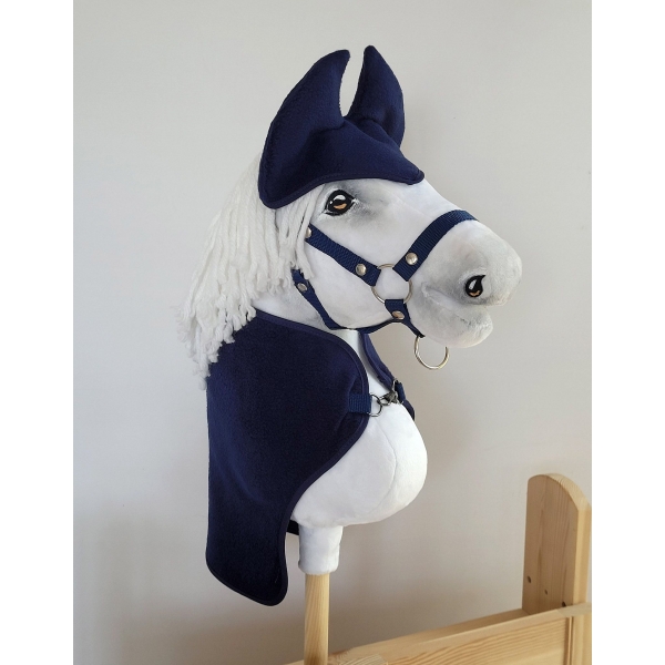 Set für Hobby Horse A3: Fleecedecke + Ohrenschützern - denim