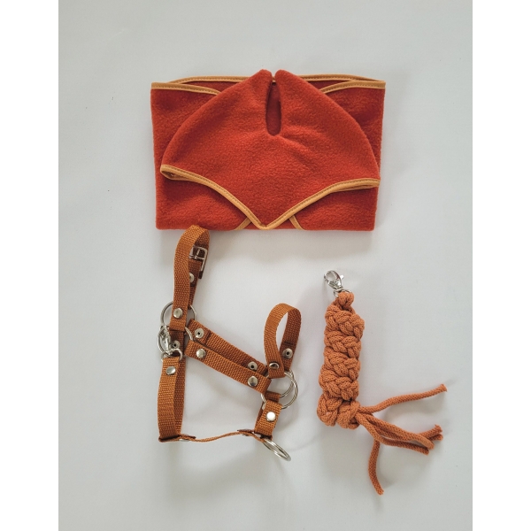 Set für Hobby Horse A3: Fleecedecke + Ohrenschützern - ginger