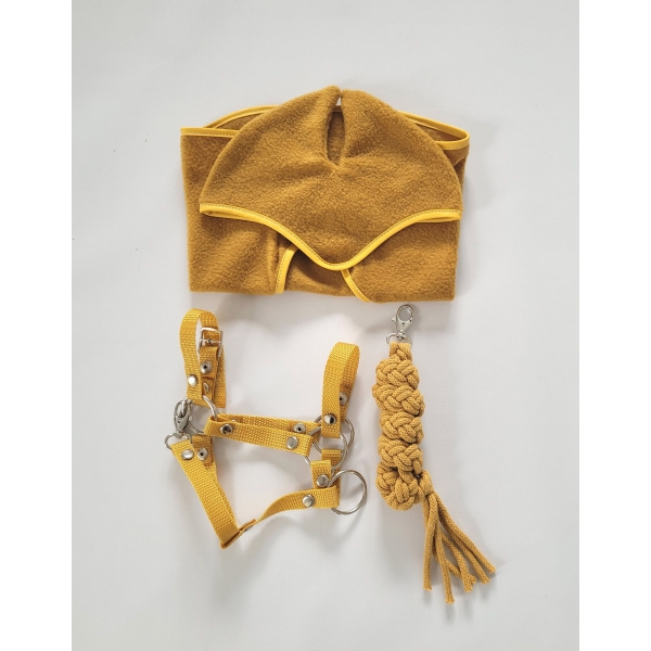 Set für Hobby Horse A3: Fleecedecke + Ohrenschützern - honey yellow