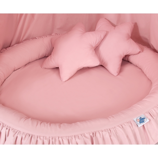 Set: Kinderzimmer Betthimmel + Rüschennestchen + Kissen - altrosa