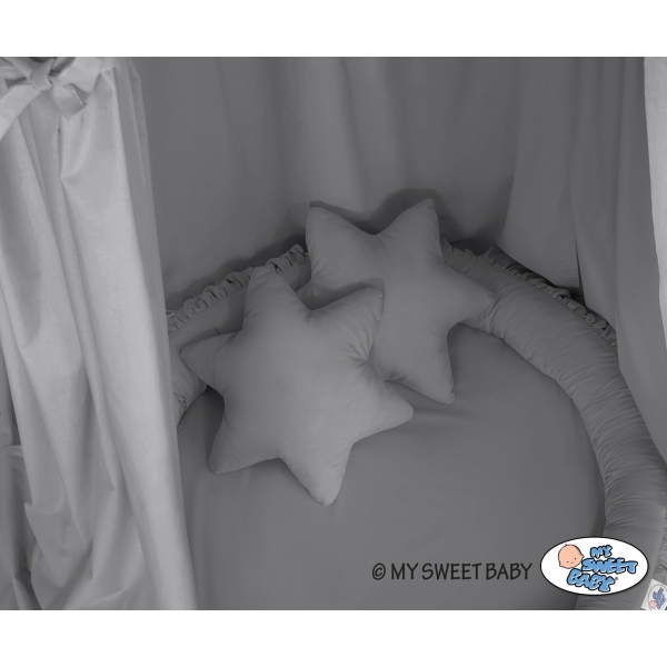Set: Kinderzimmer Betthimmel + Rüschennestchen + Kissen - anthrazit