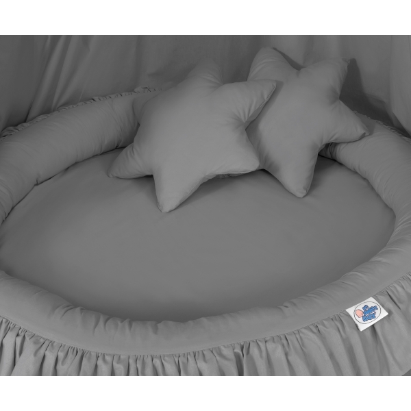 Babynest  und Kissen Set Anthrazit