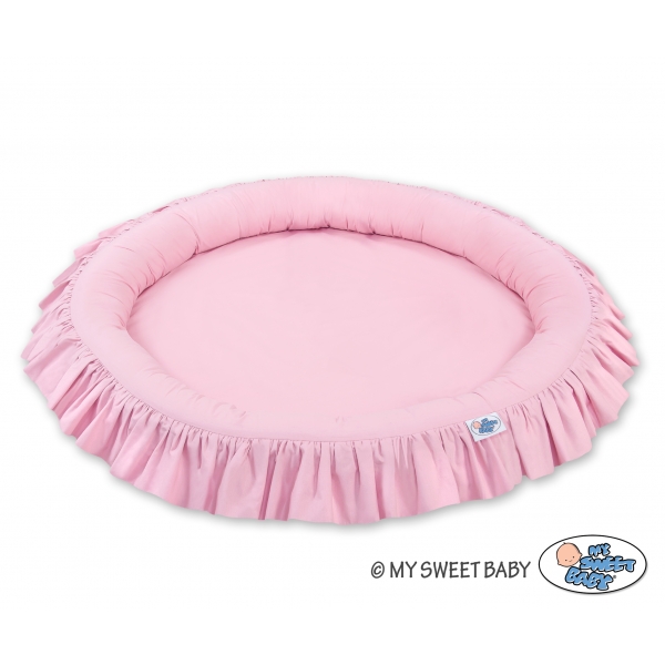 Set: Betthimmel für Mädchen Kinderzimmer + Rüschennestchen - rosa