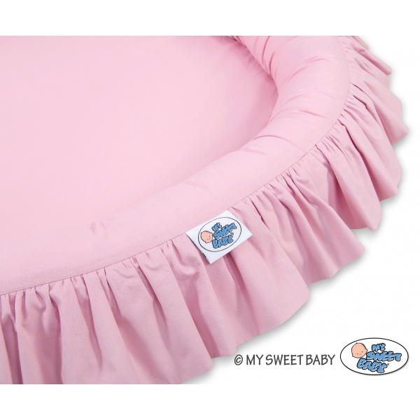 Set: Betthimmel für Mädchen Kinderzimmer + Rüschennestchen - rosa