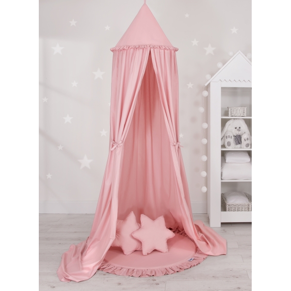 Set: Kinderzimmer Betthimmel + Spielmatte + Kissen - altrosa