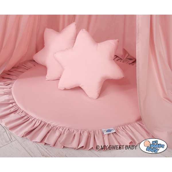 Set: Kinderzimmer Betthimmel + Spielmatte + Kissen - altrosa