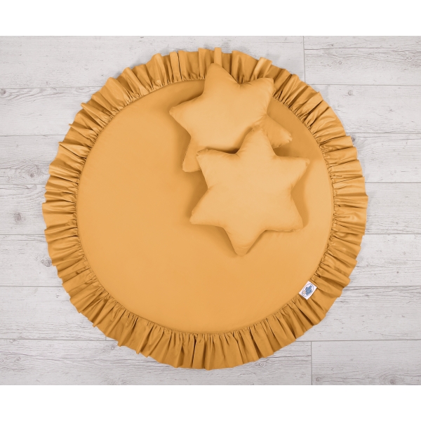 Set: Kinderzimmer Betthimmel + Spielmatte + Kissen - honiggelb