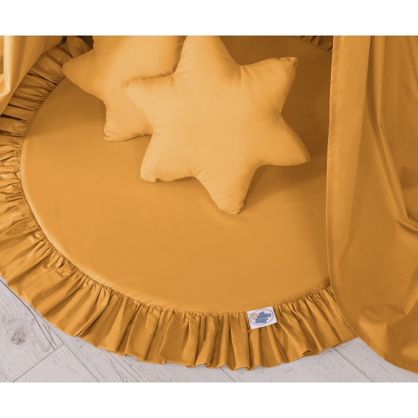 Set: Kinderzimmer Betthimmel + Spielmatte + Kissen - honiggelb